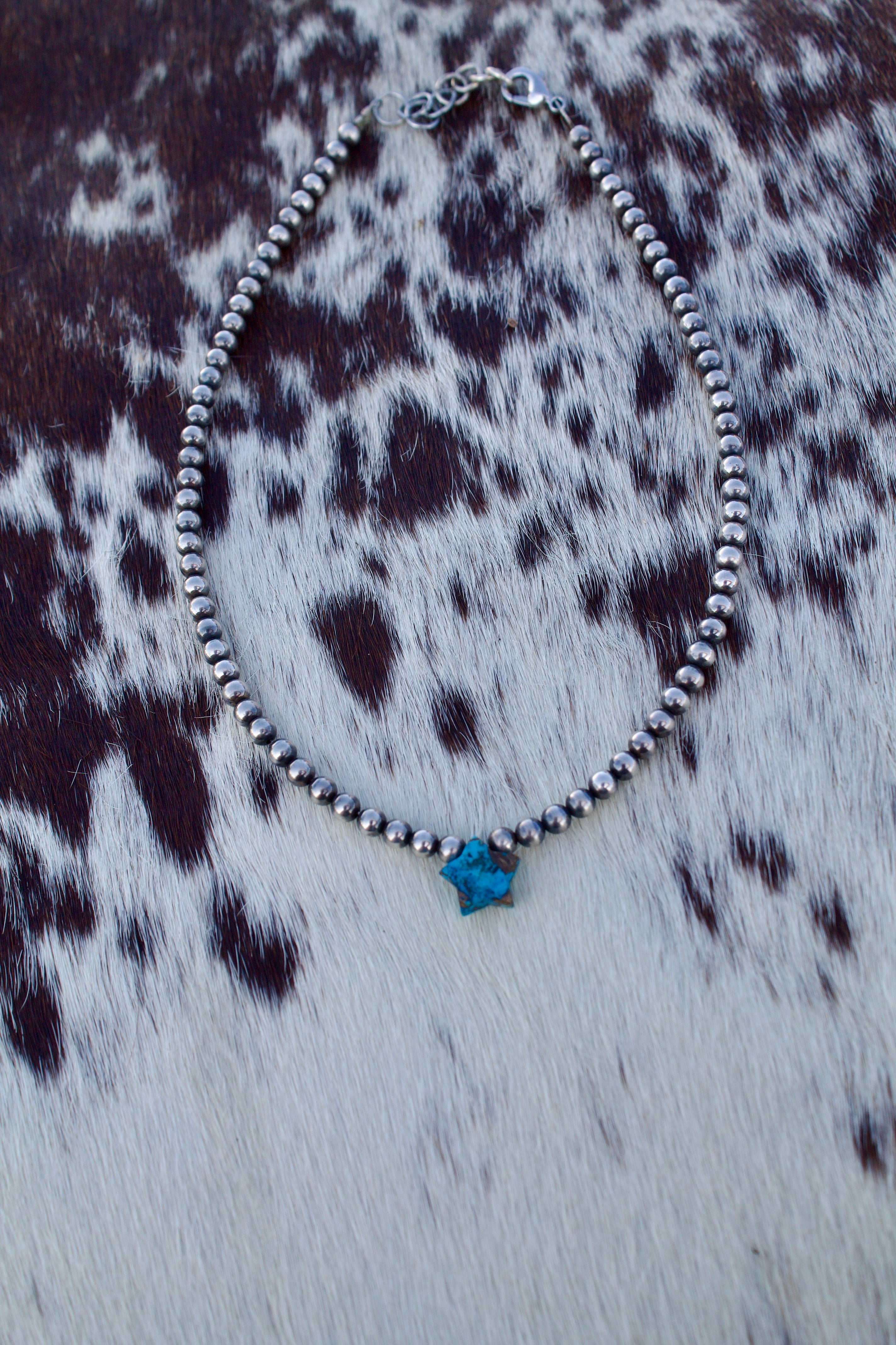 14in Turquoise Star Navajo Pearl Necklace