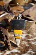 Black Onyx and Bumblebee Jasper Pendant