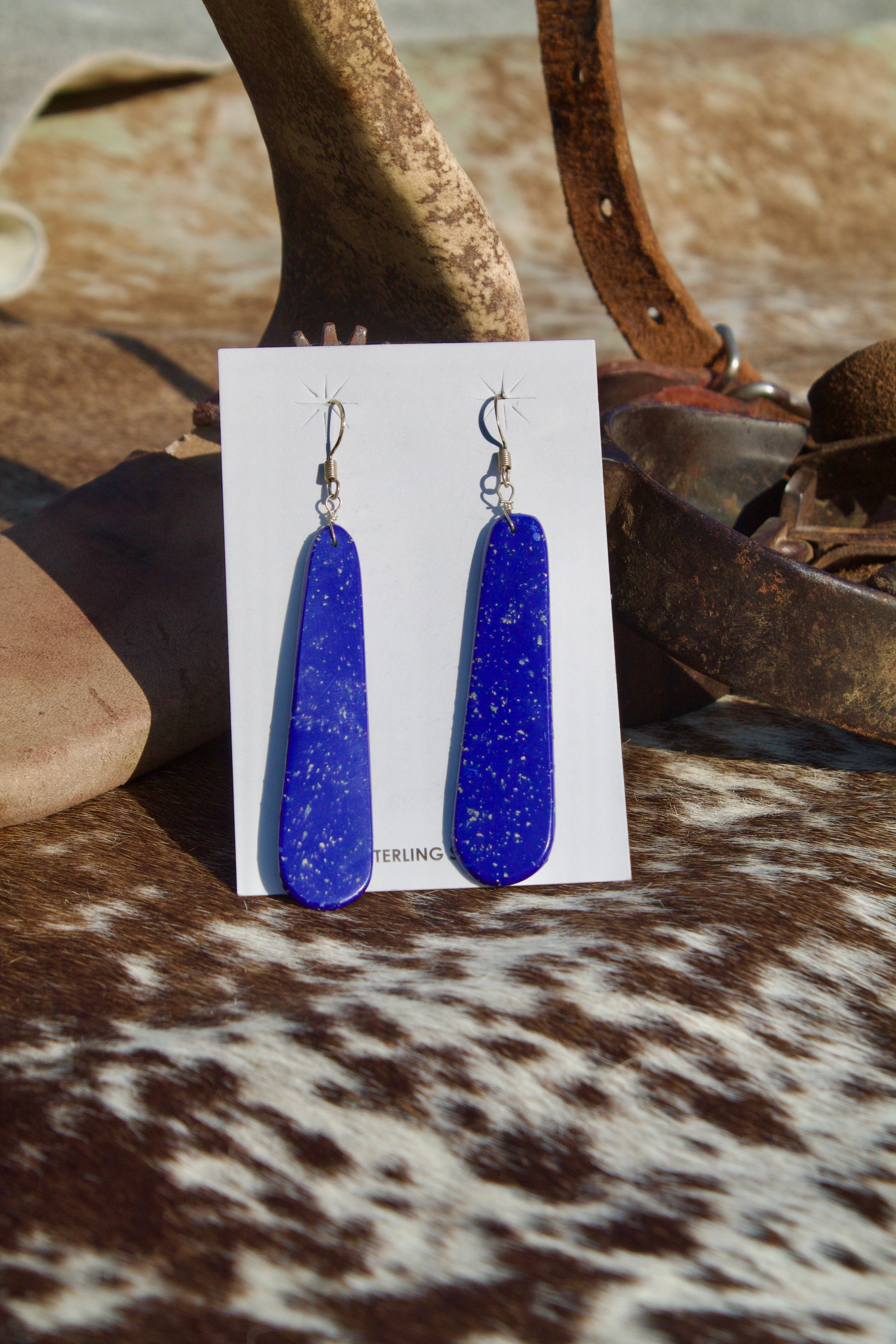 Blue Lapis Slab Earrings