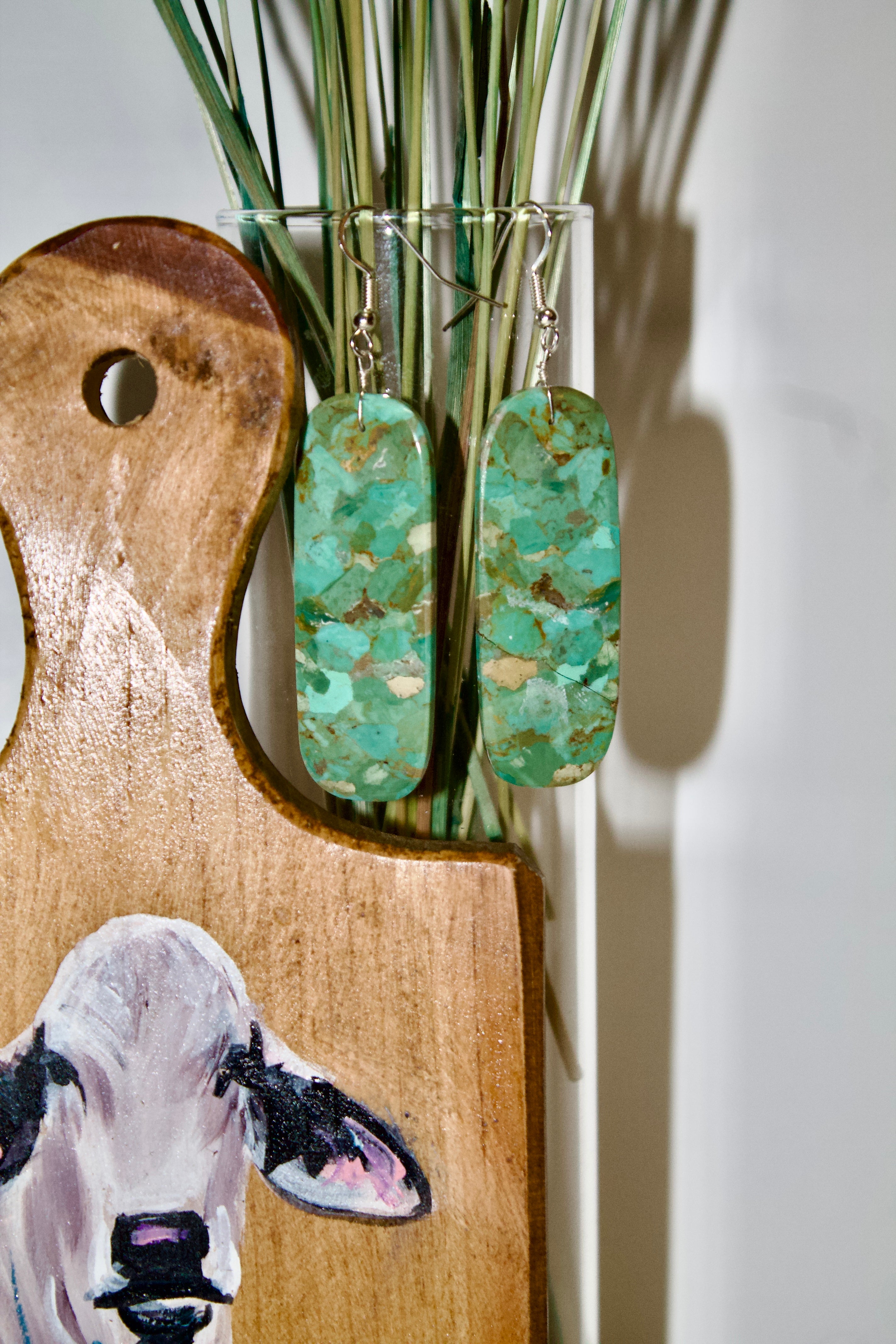 Turquoise Slab Earrings